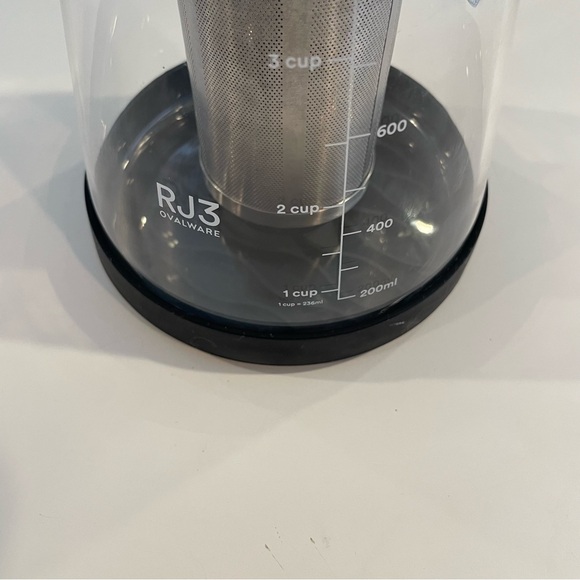 RJ3 Ovalware Airtight Cold Brew Iced Coffee Maker 1.0L + Ice Tea Pot Glass 4 Cup - Picture 8 of 14